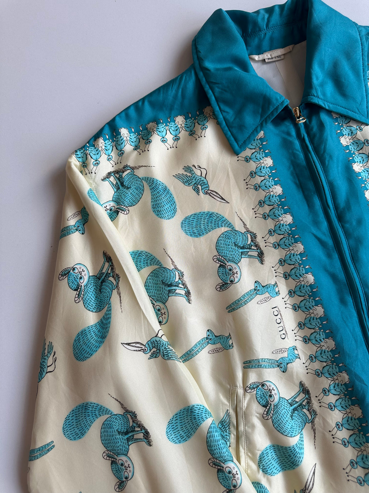 Gucci x Freya Hartas Silk Bomber Jacket