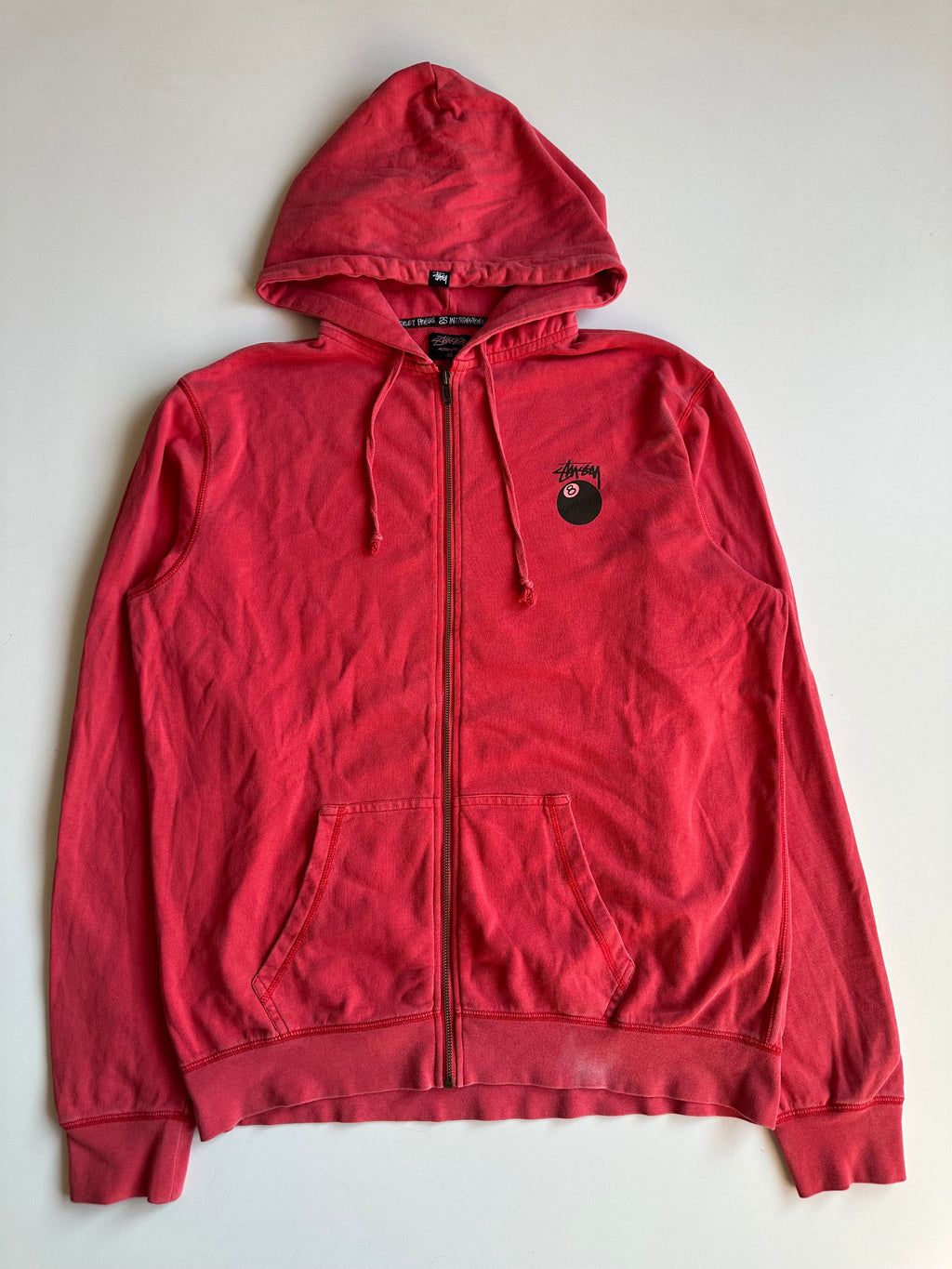 Vintage Stussy 8 Ball Logo Zip Hoodie