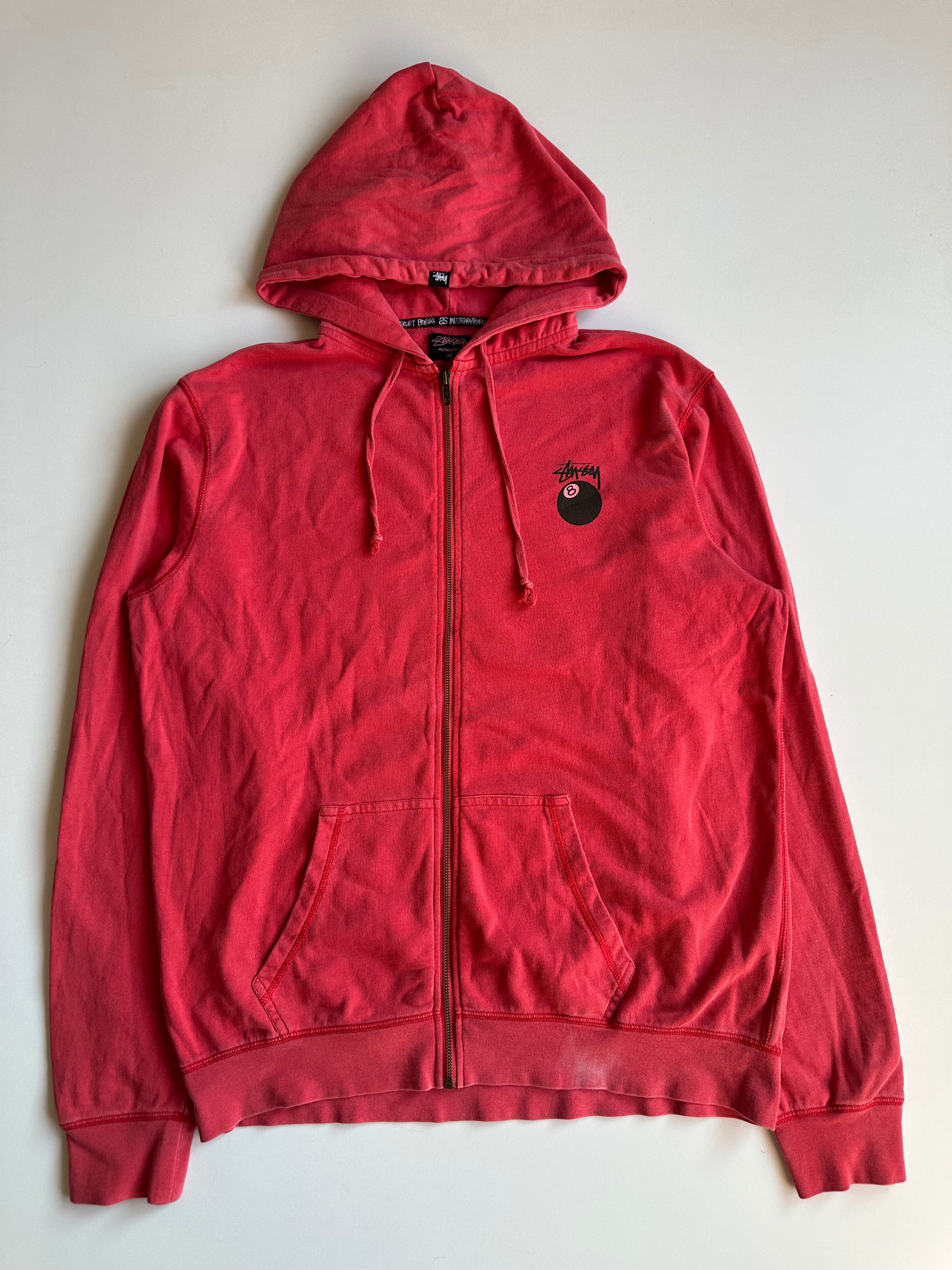 Vintage Stussy 8 Ball Logo Zip Hoodie