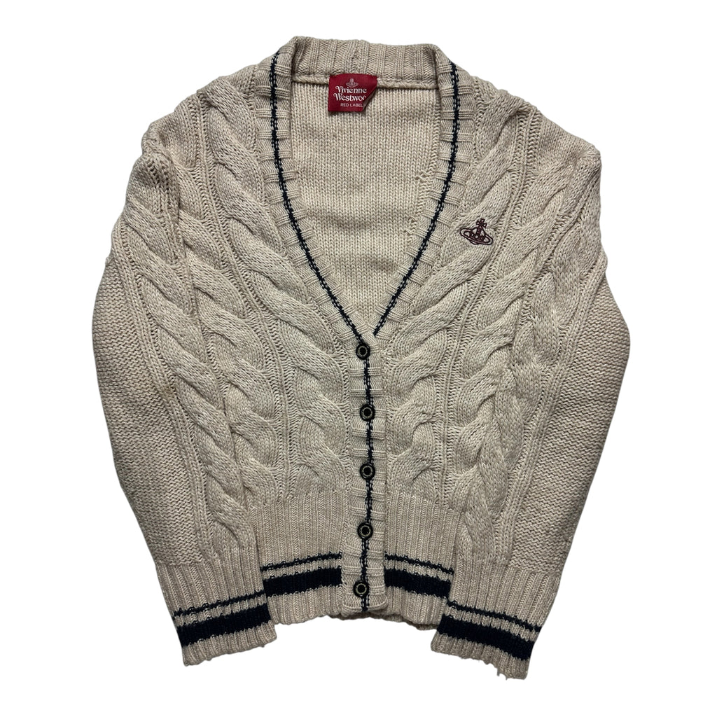 Vivienne Westwood Red Label Cable Knit Orb Cardigan Beige - Size L