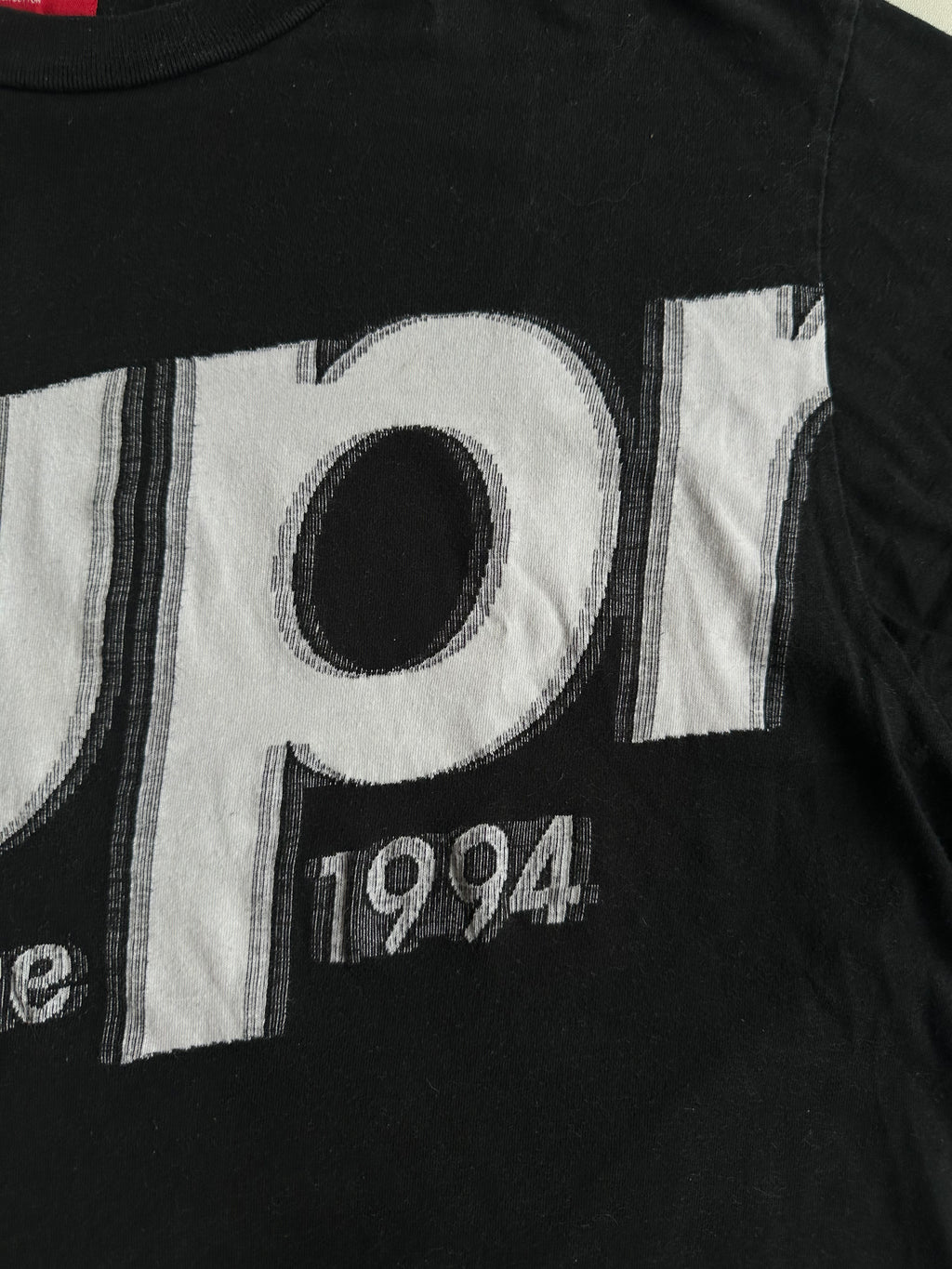 Supreme Intarsia Spellout S/S Top Black – SS21