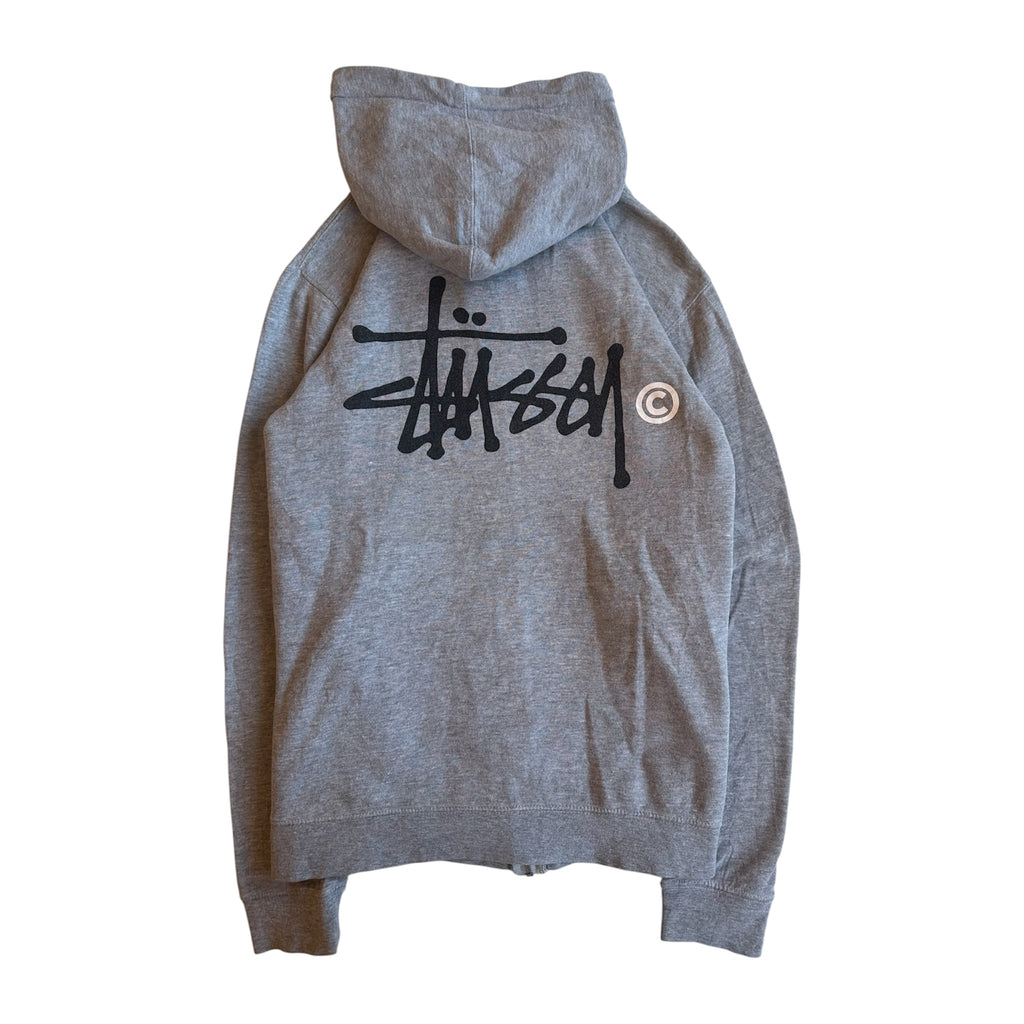 Stussy Basic Logo Zip Hoodie Ash Heather