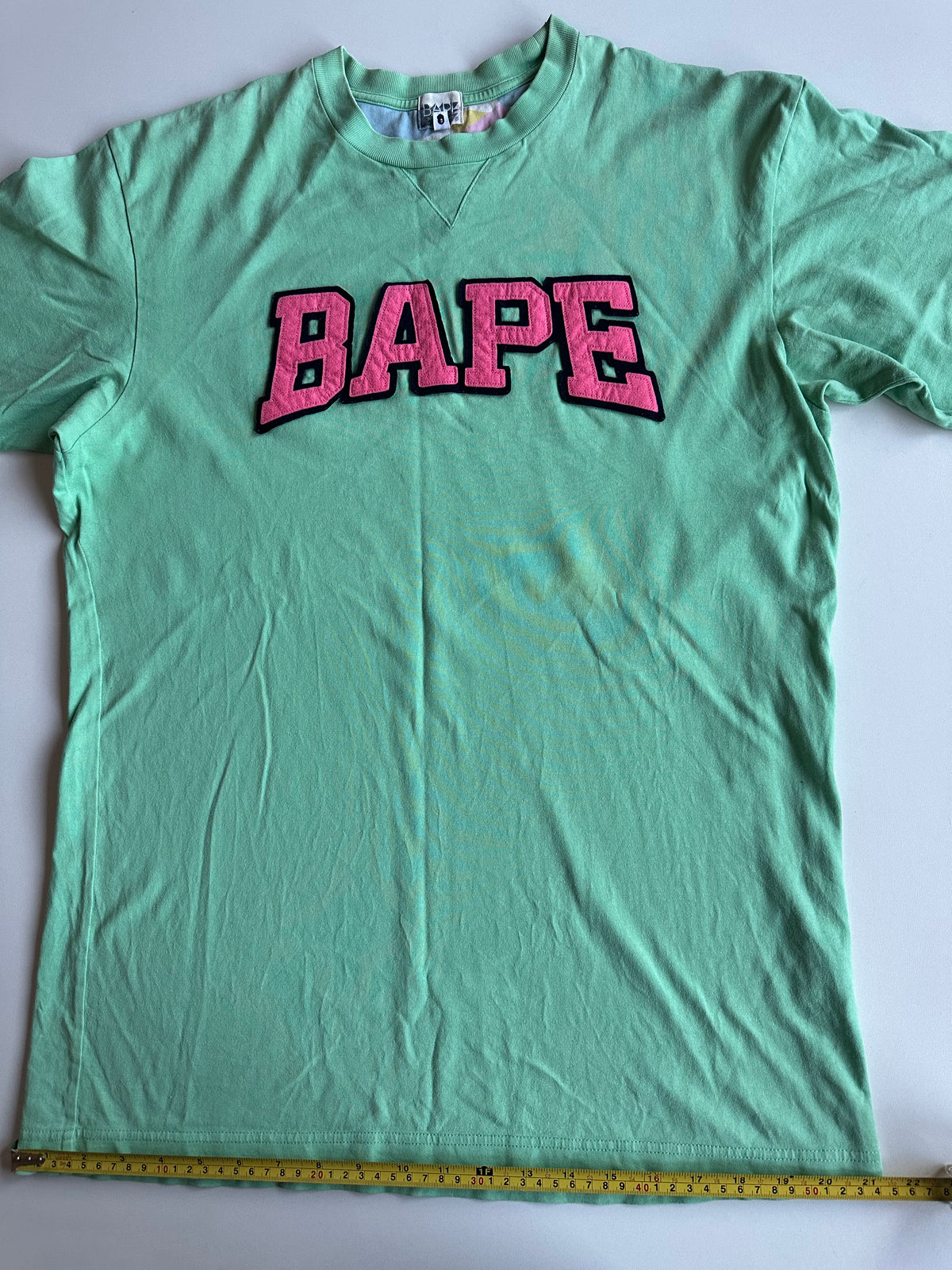 BAPE Varsity Logo Tee Mint Green / Pink
