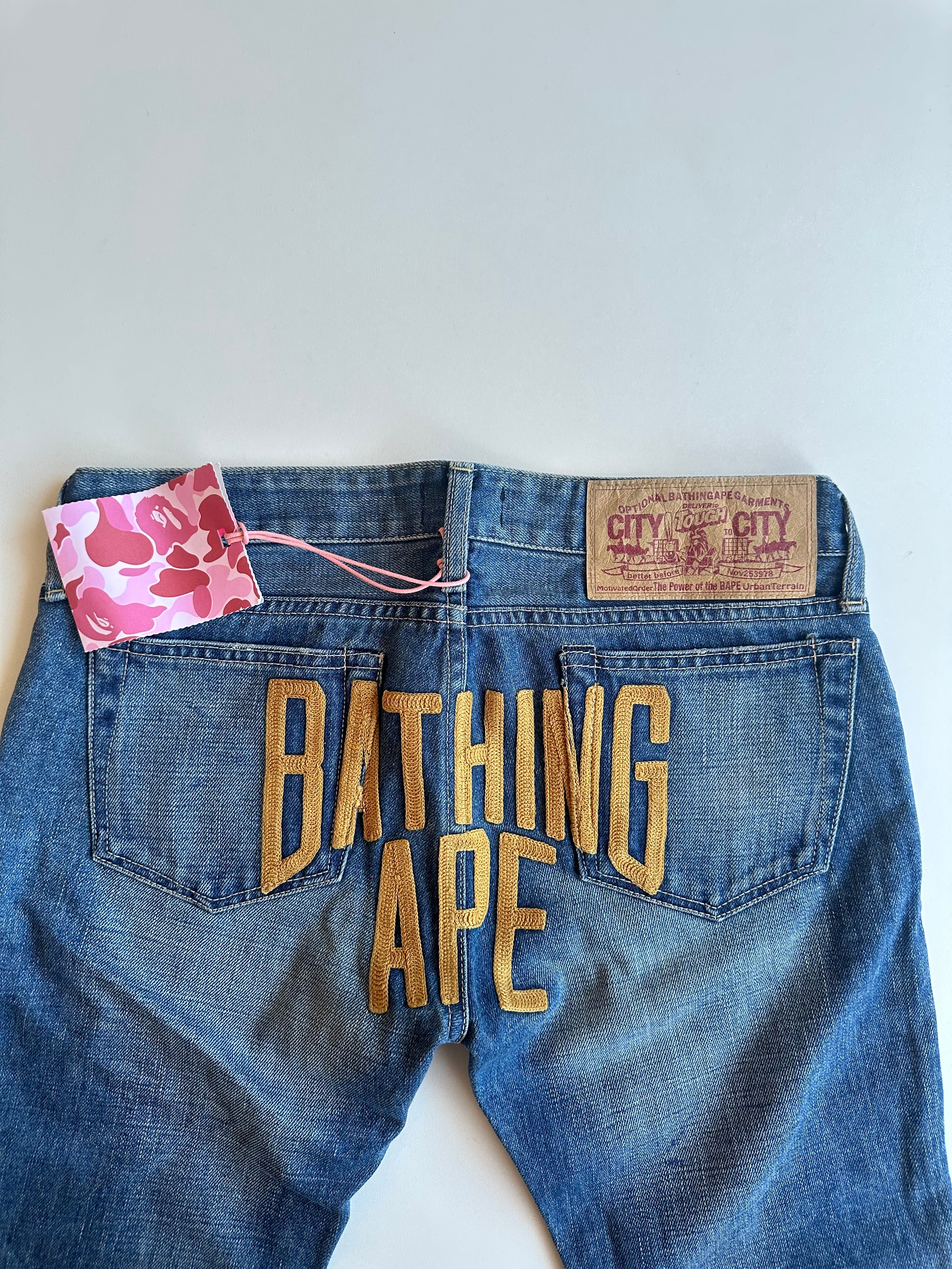Vintage Bape Embroidered Jeans