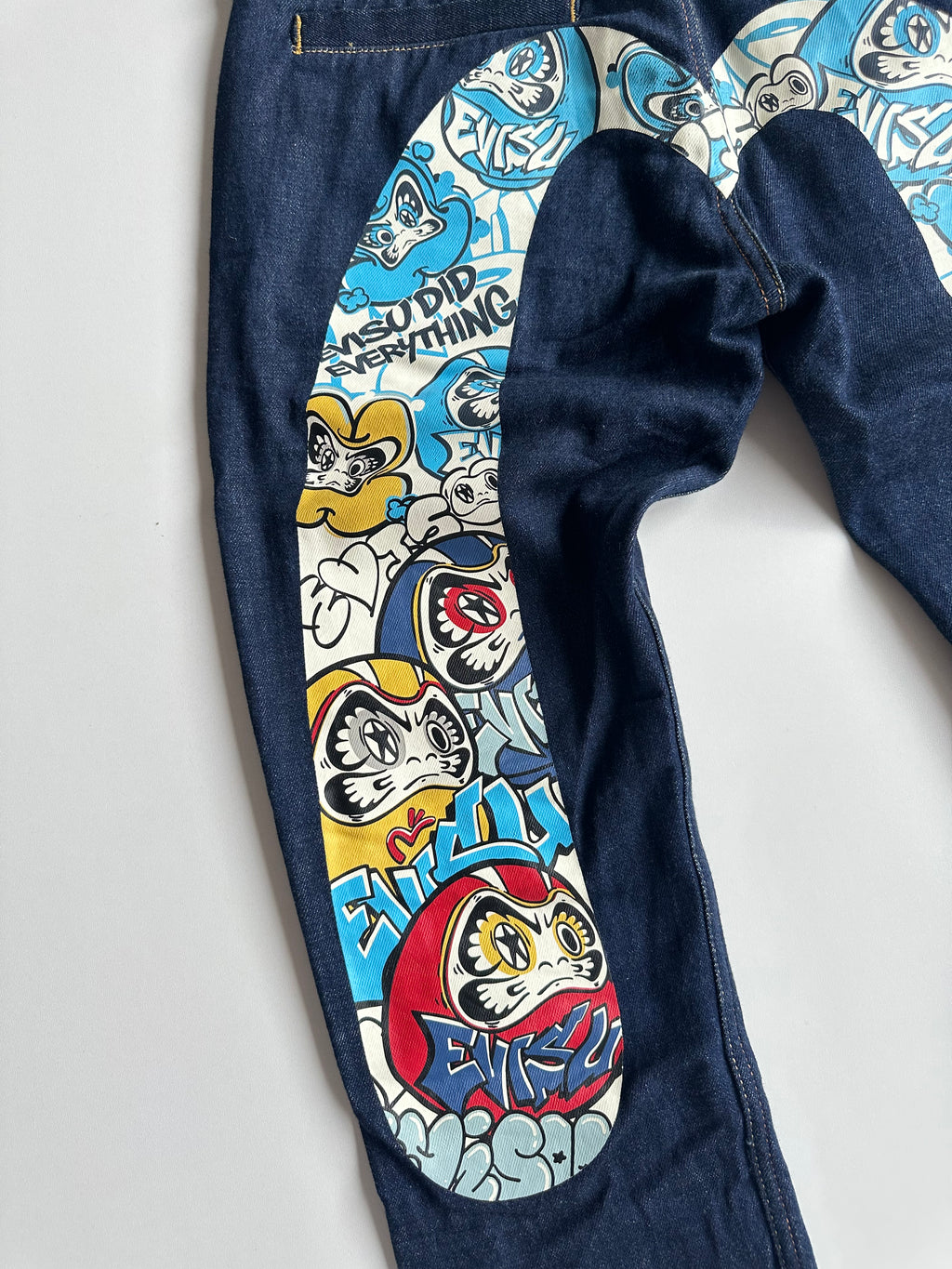 EVISU Graffiti Daruma Daicock Slim Fit Jeans #2010 Indigo – SS23 – W30 L34