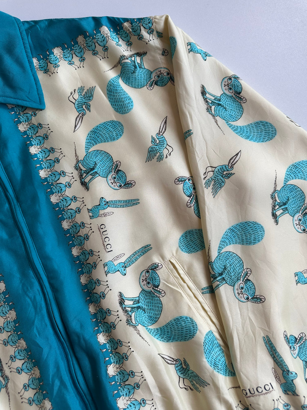 Gucci x Freya Hartas Silk Bomber Jacket