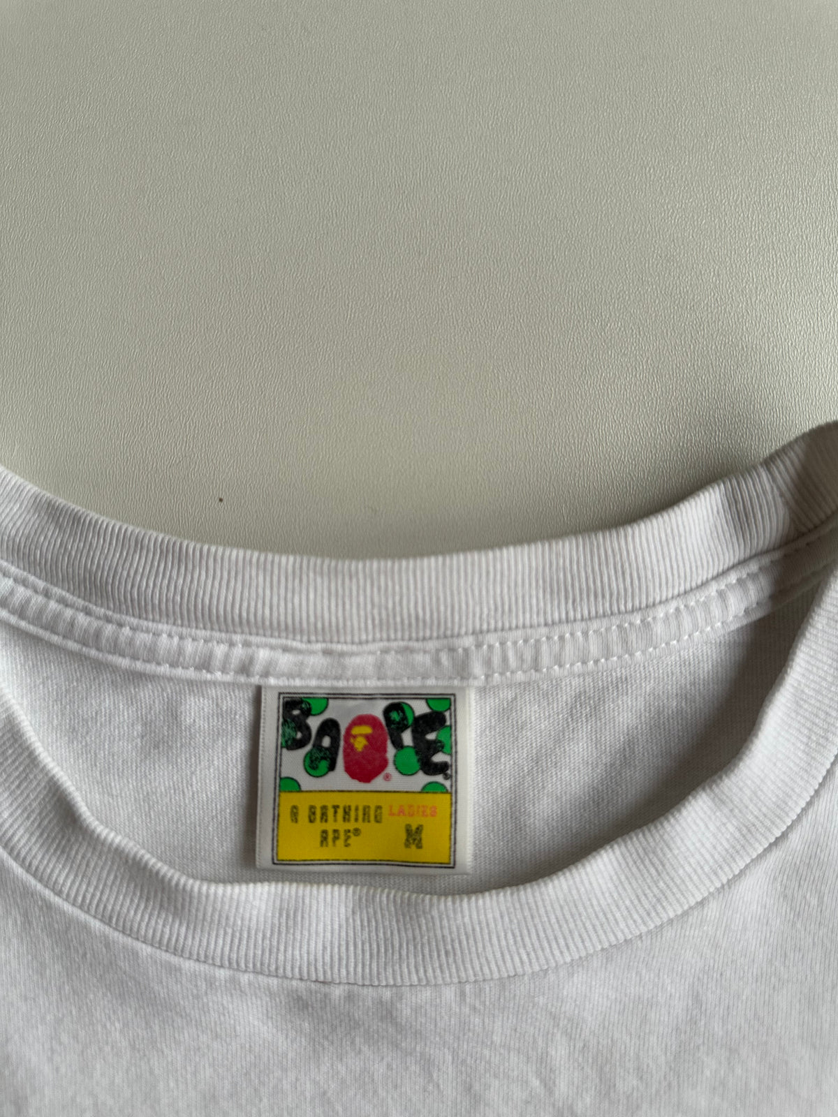 BAPE Marble Camo Liquid College Tee White / Pink – SS22 – Size M