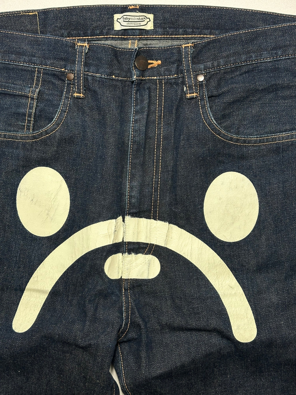 Vintage 00’ Bape Sad Face Baggy Jeans
