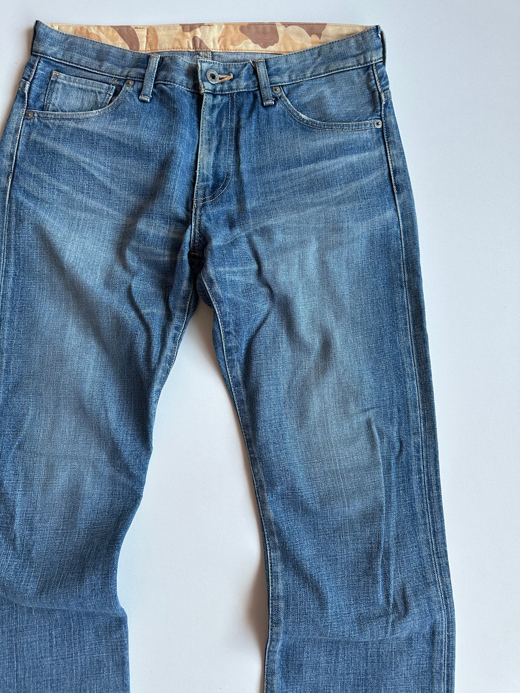 BAPE Studded Ape Head Denim Jeans Washed Blue