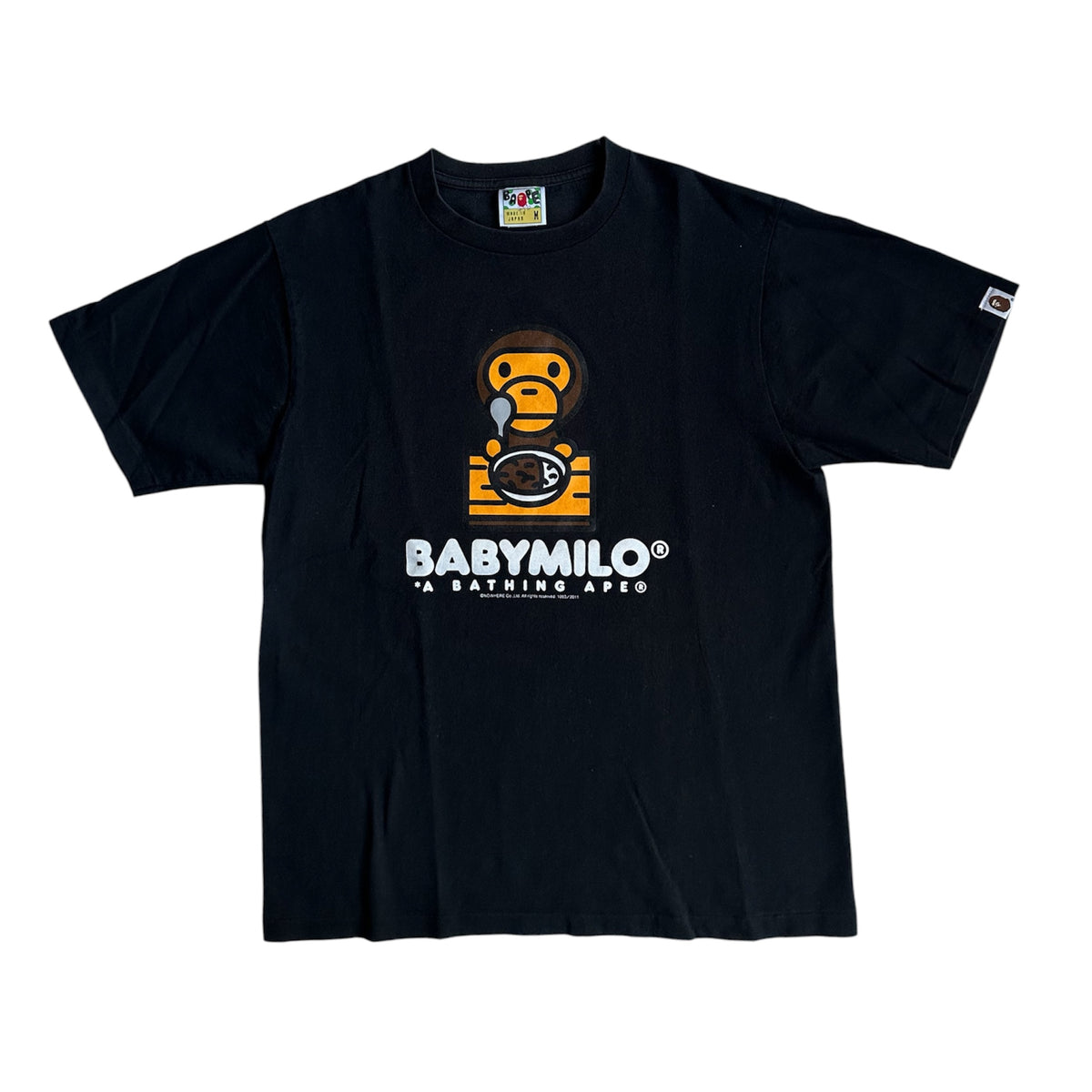 Vintage BAPE Baby Milo Curry Rice Graphic T-Shirt Black – 2011 – Size M