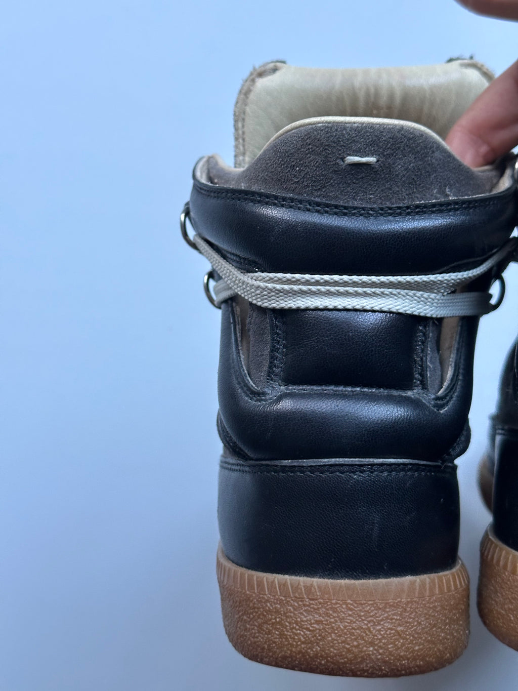 Maison Martin Margiela Line 22 Extended Tongue High-Top Sneakers Grey/Black – 2013