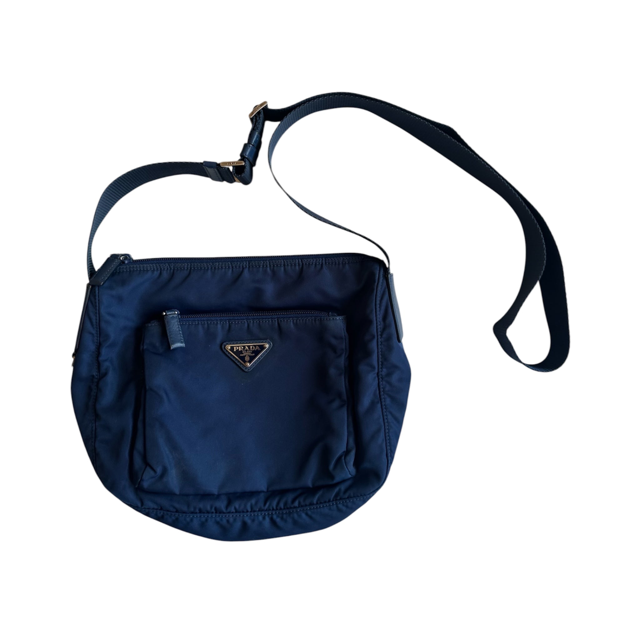 Vintage Prada Re-Nylon Classic Crossbody Royal Blue Bag