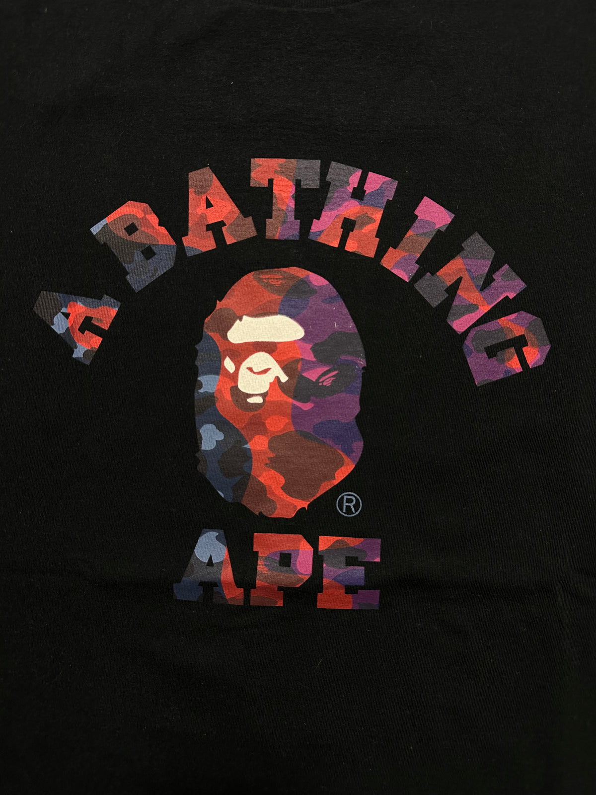 BAPE Color Camo Crazy College Tee Black – SS23 – Size XL
