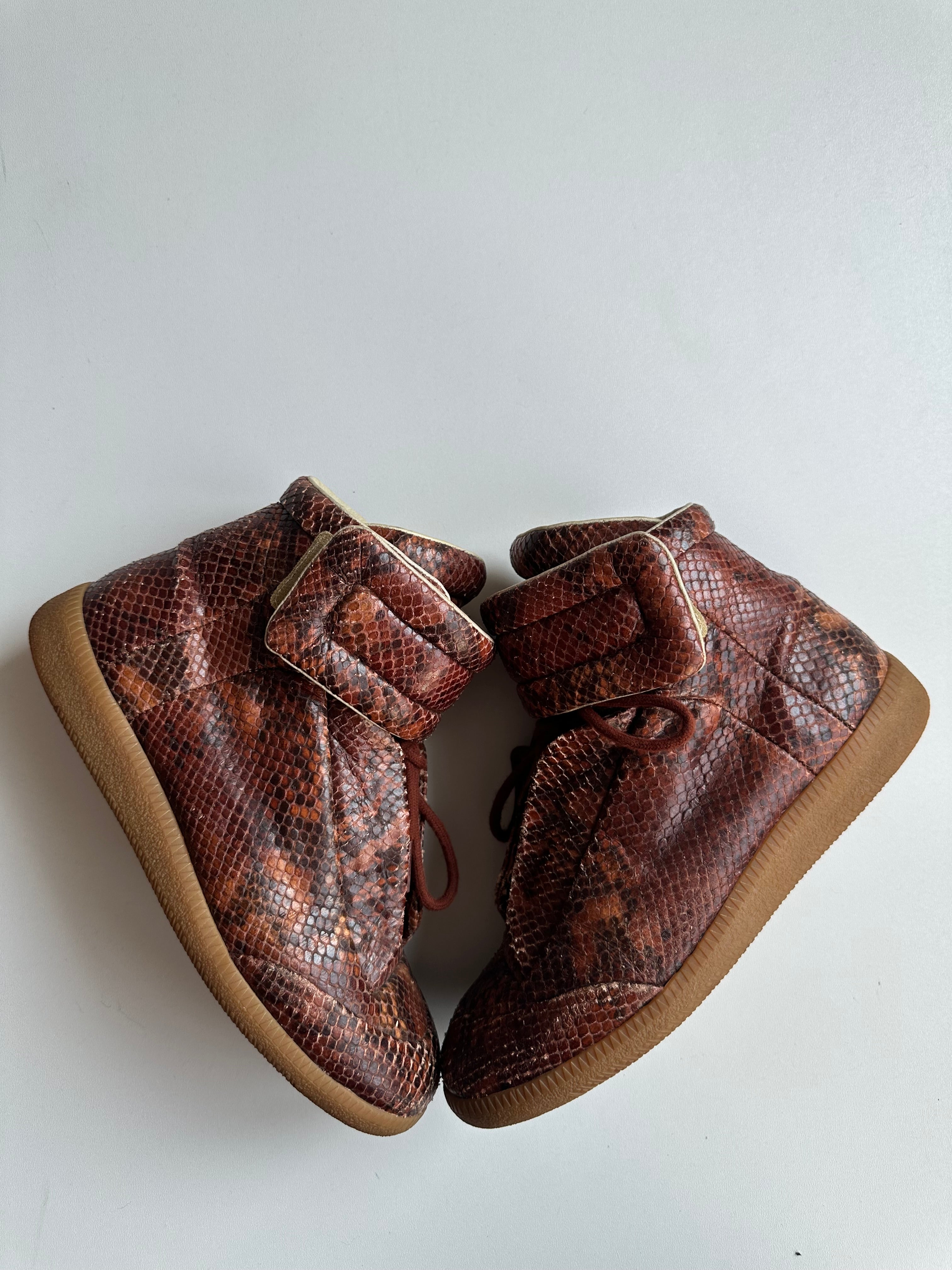 Vintage Maison Margiela Future High Snakeskin Sneakers