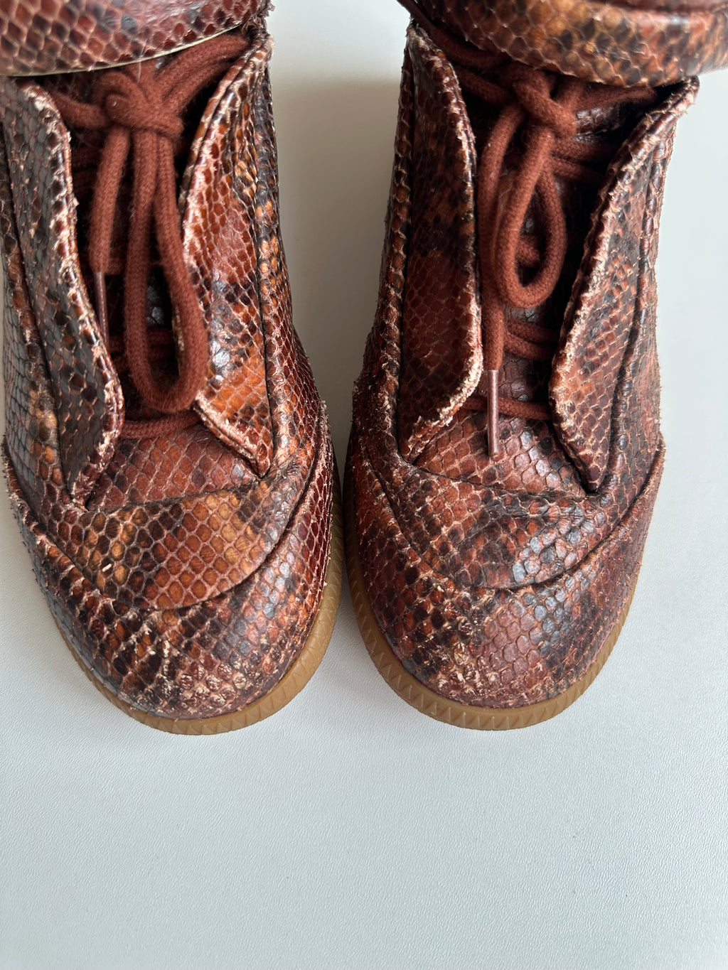 Vintage Maison Margiela Future High Snakeskin Sneakers