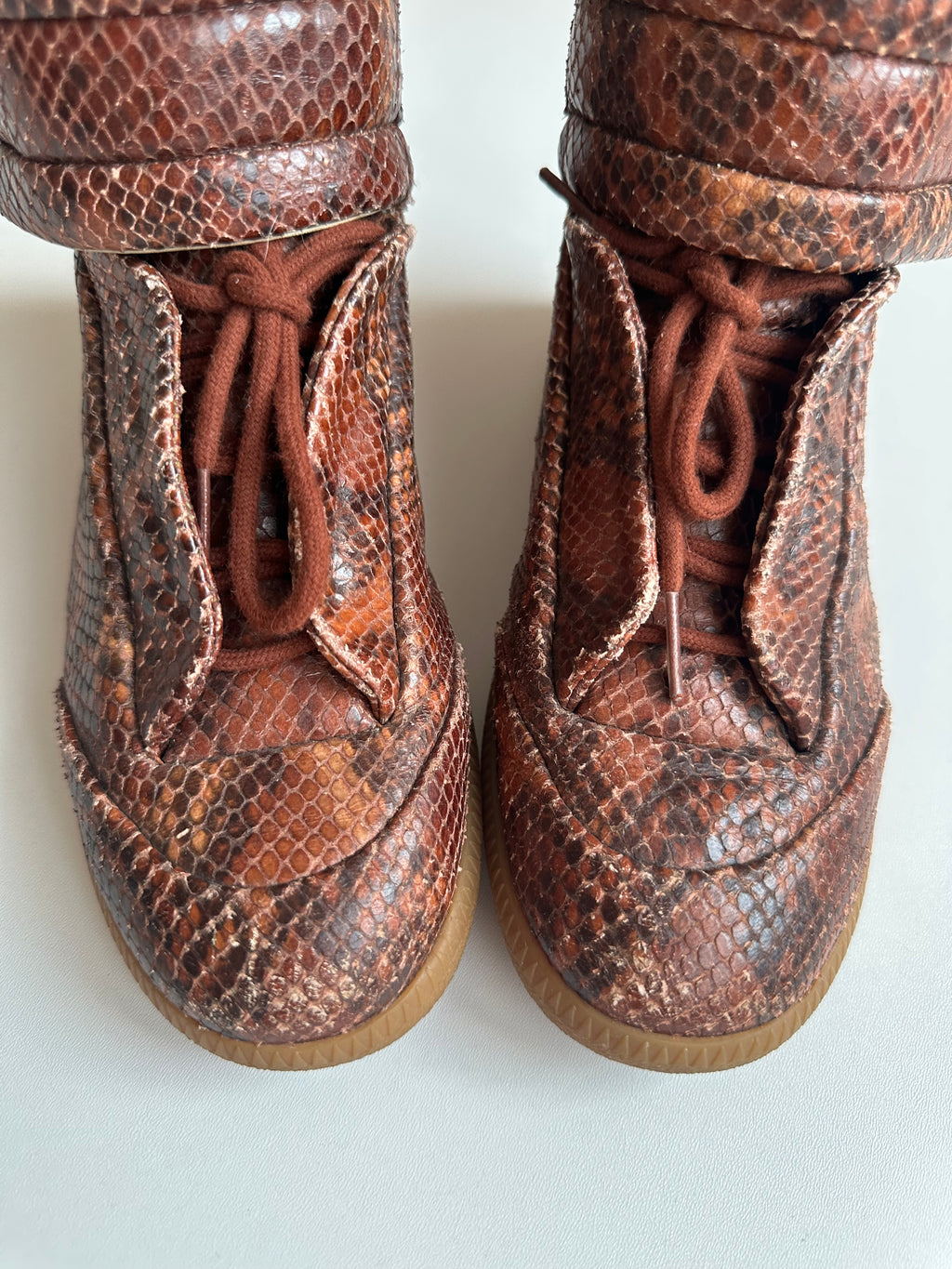 Vintage Maison Margiela Future High Snakeskin Sneakers