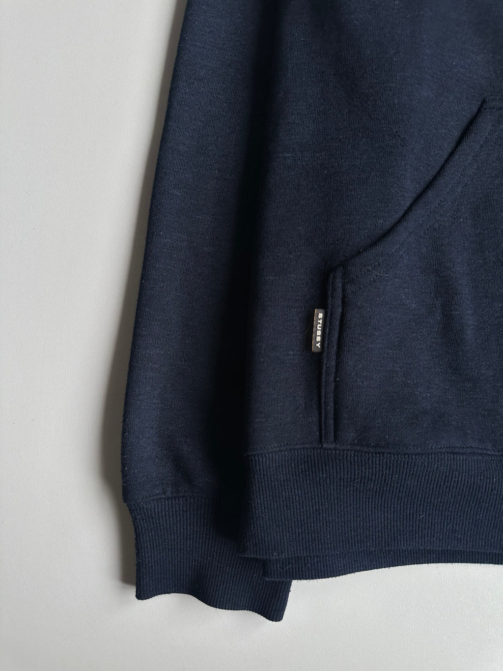 Vintage Stussy Skull Logo Hoodie Navy