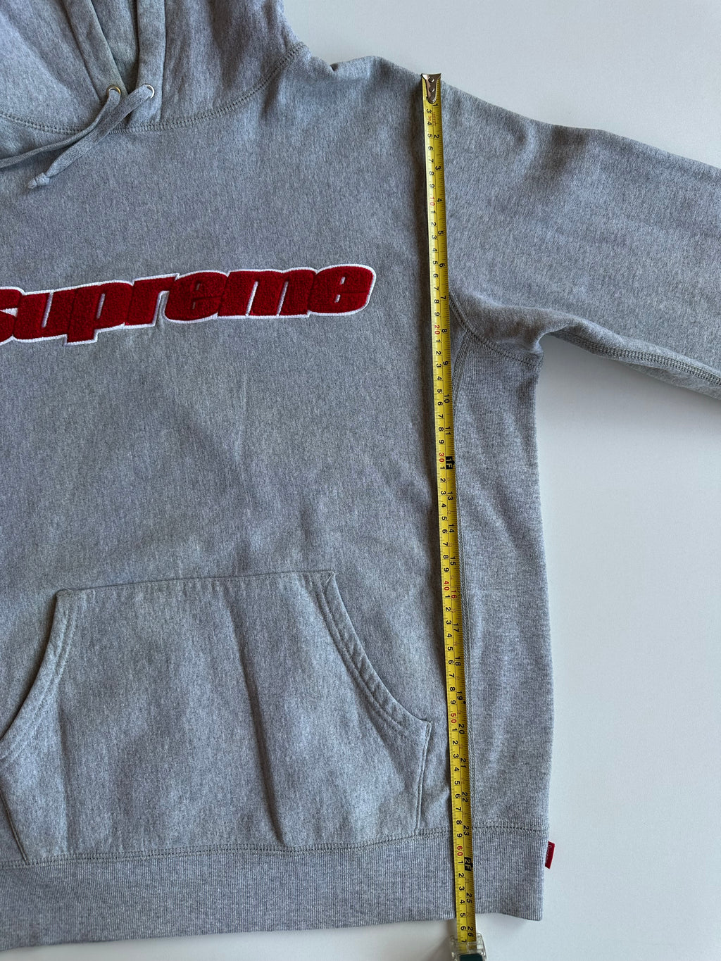 Supreme Chenille Hooded Sweatshirt Heather Grey – SS19