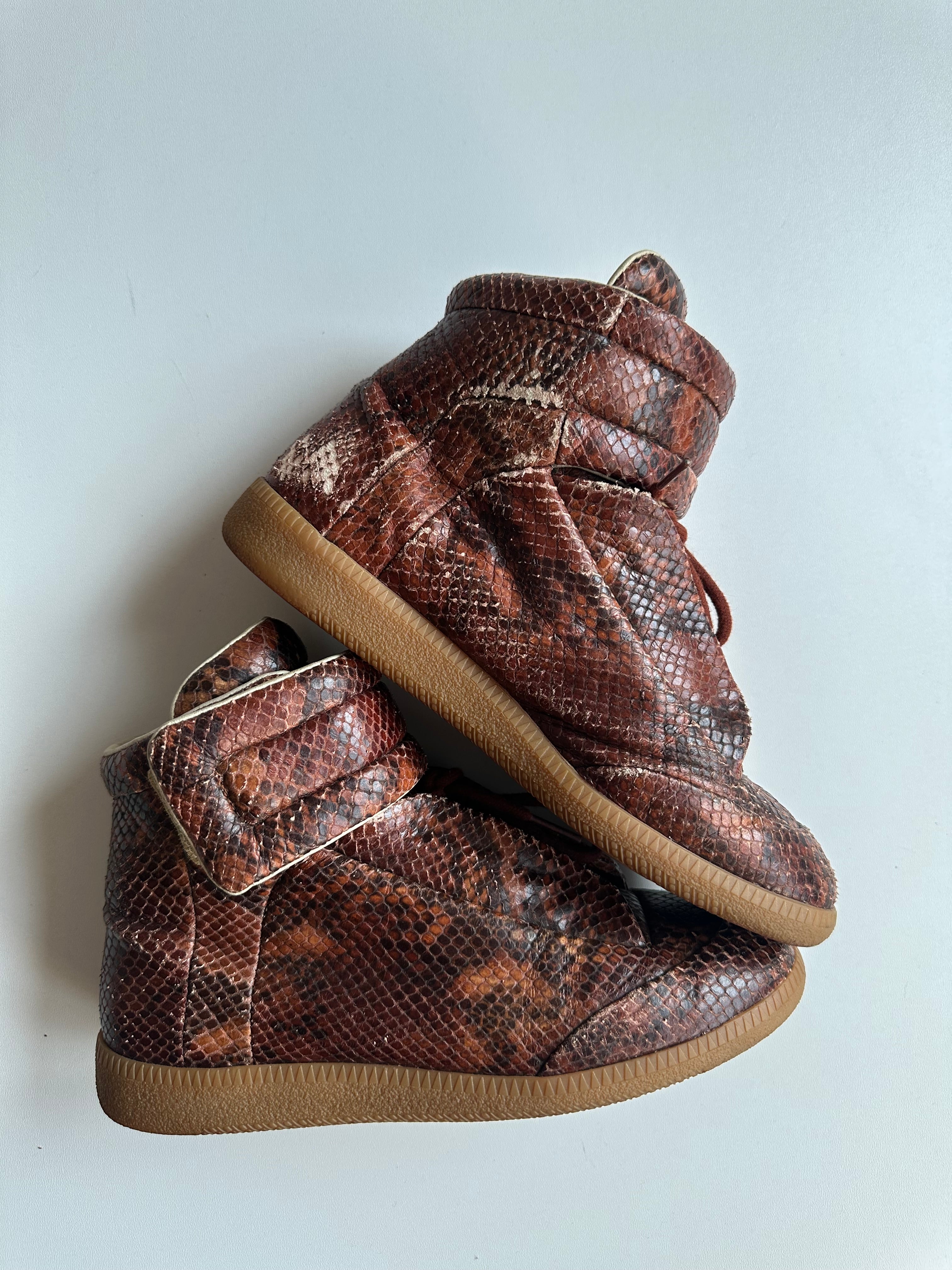 Vintage Maison Margiela Future High Snakeskin Sneakers