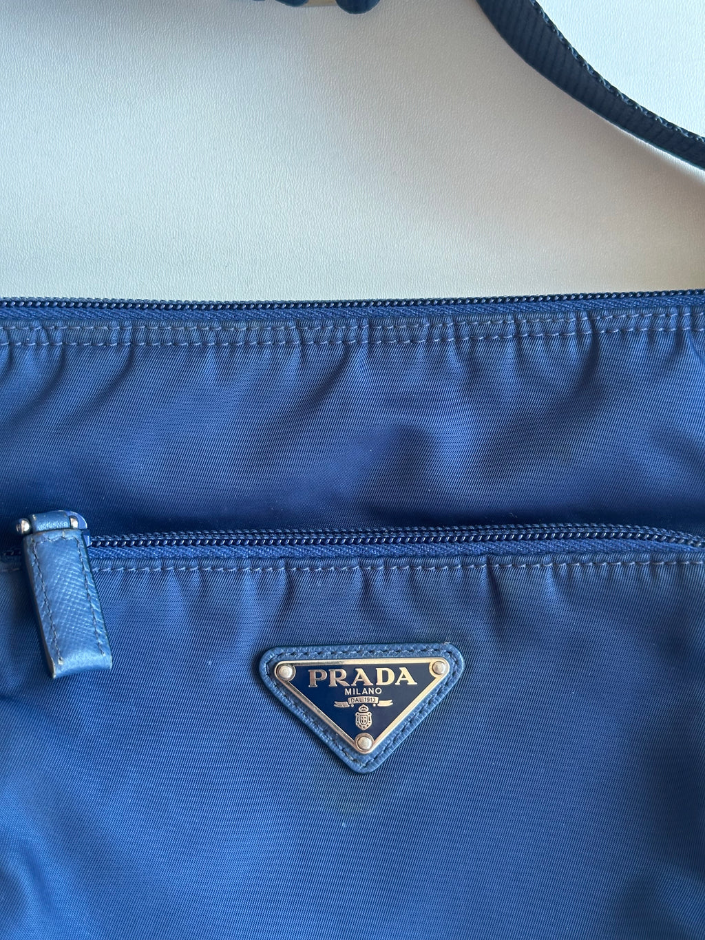 Vintage Prada Re-Nylon Classic Crossbody Royal Blue Bag
