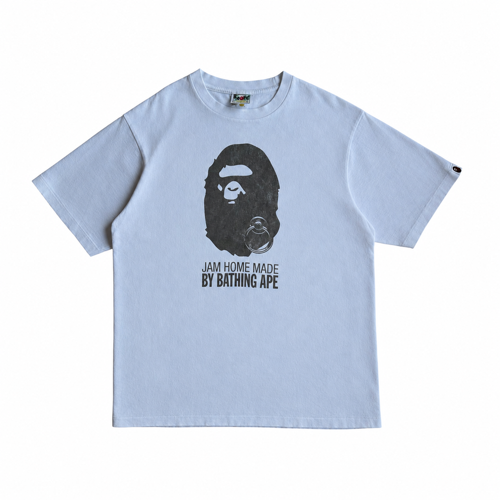 BAPE x JAM HOME MADE Ape Head T-Shirt White / Silver