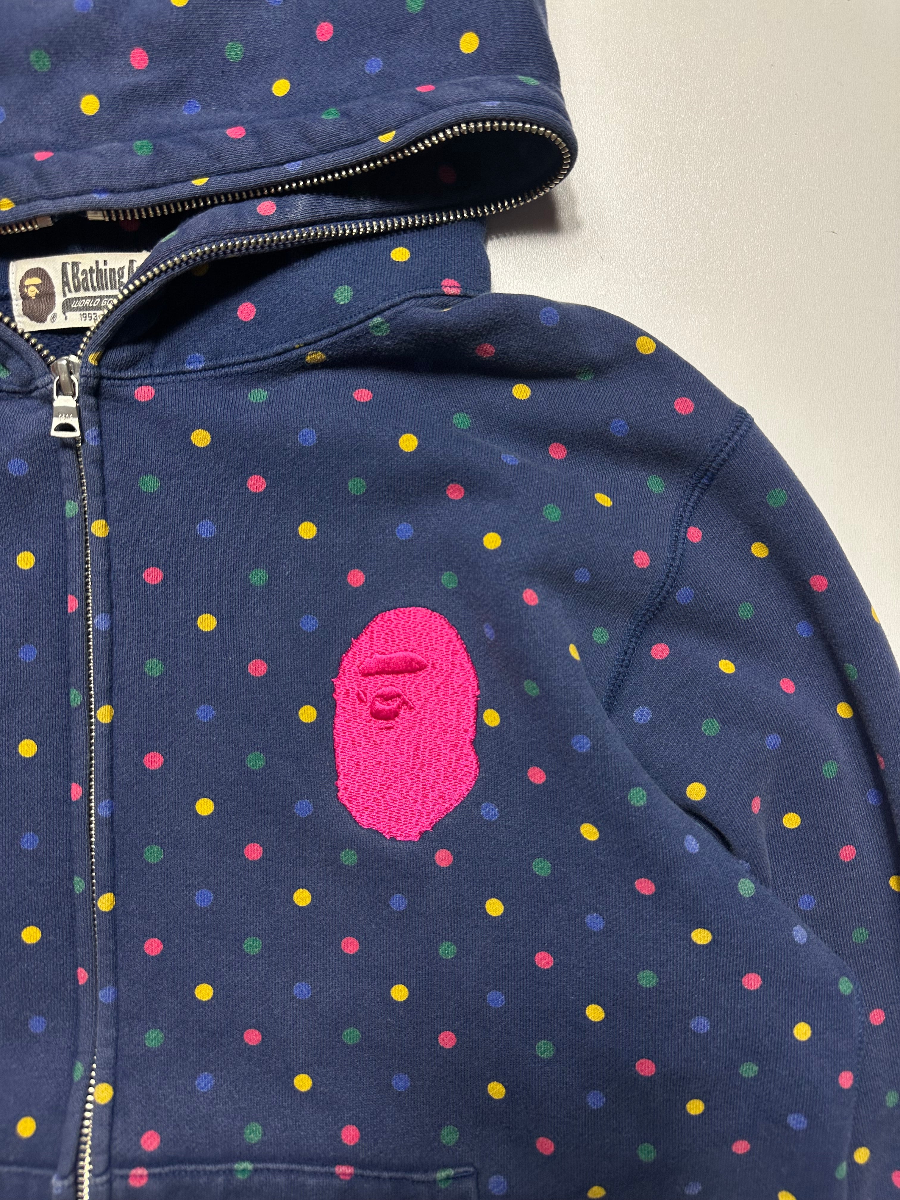 Vintage Bape Polka Dot Zip Hoodie