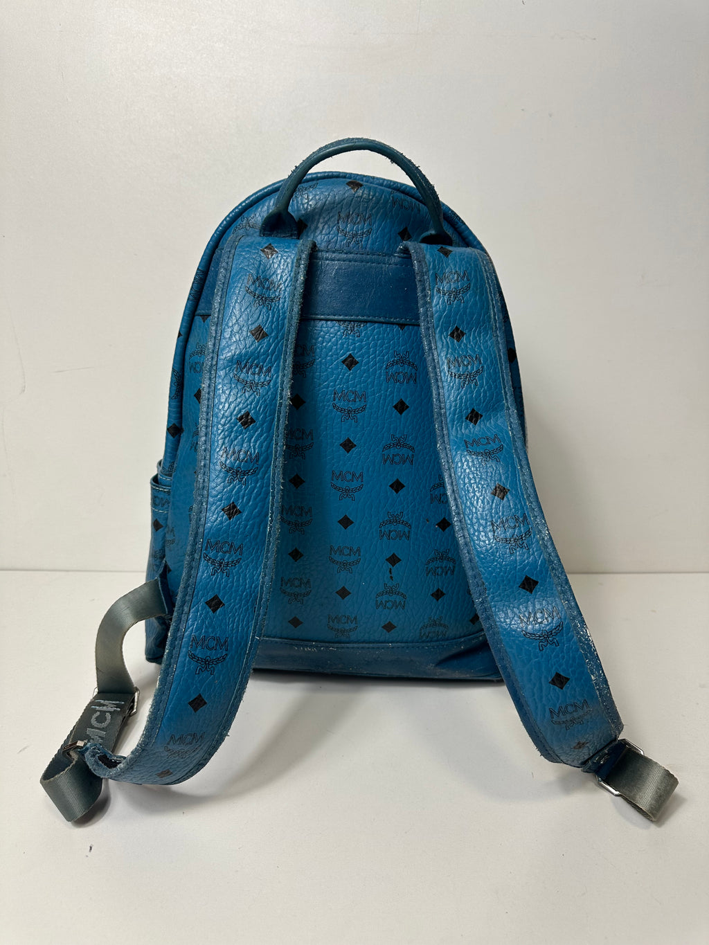 Vintage MCM Royal Blue Studded Leather Backpack