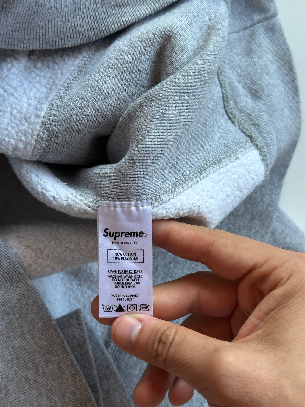 Supreme Chenille Hooded Sweatshirt Heather Grey – SS19